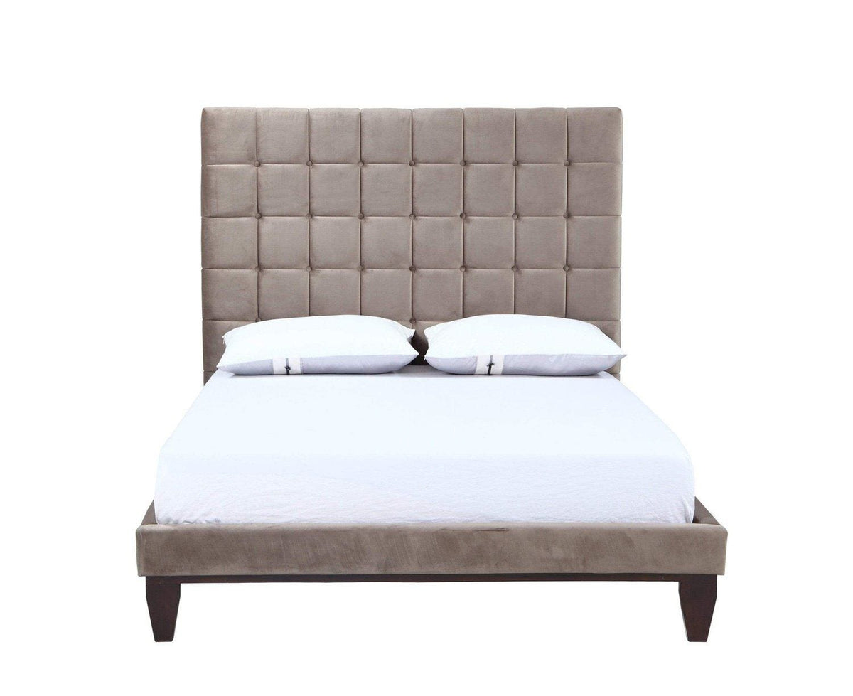 Iconic Home Beethoven Tufted Velvet Bed Frame With Headboard 