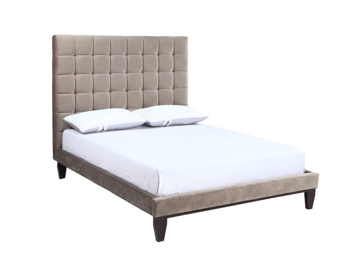 Iconic Home Beethoven Tufted Velvet Bed Frame With Headboard 