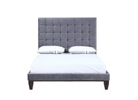 Iconic Home Beethoven Tufted Velvet Bed Frame With Headboard 