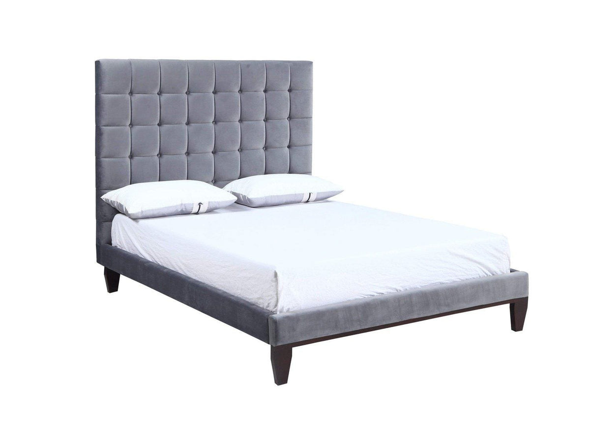 Iconic Home Beethoven Tufted Velvet Bed Frame With Headboard 