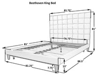 Iconic Home Beethoven Tufted Velvet Bed Frame With Headboard 