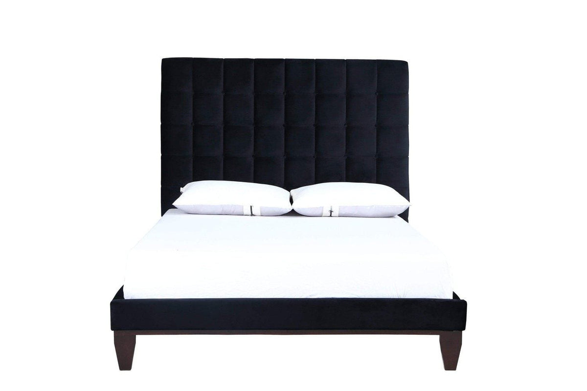 Iconic Home Beethoven Tufted Velvet Bed Frame With Headboard 