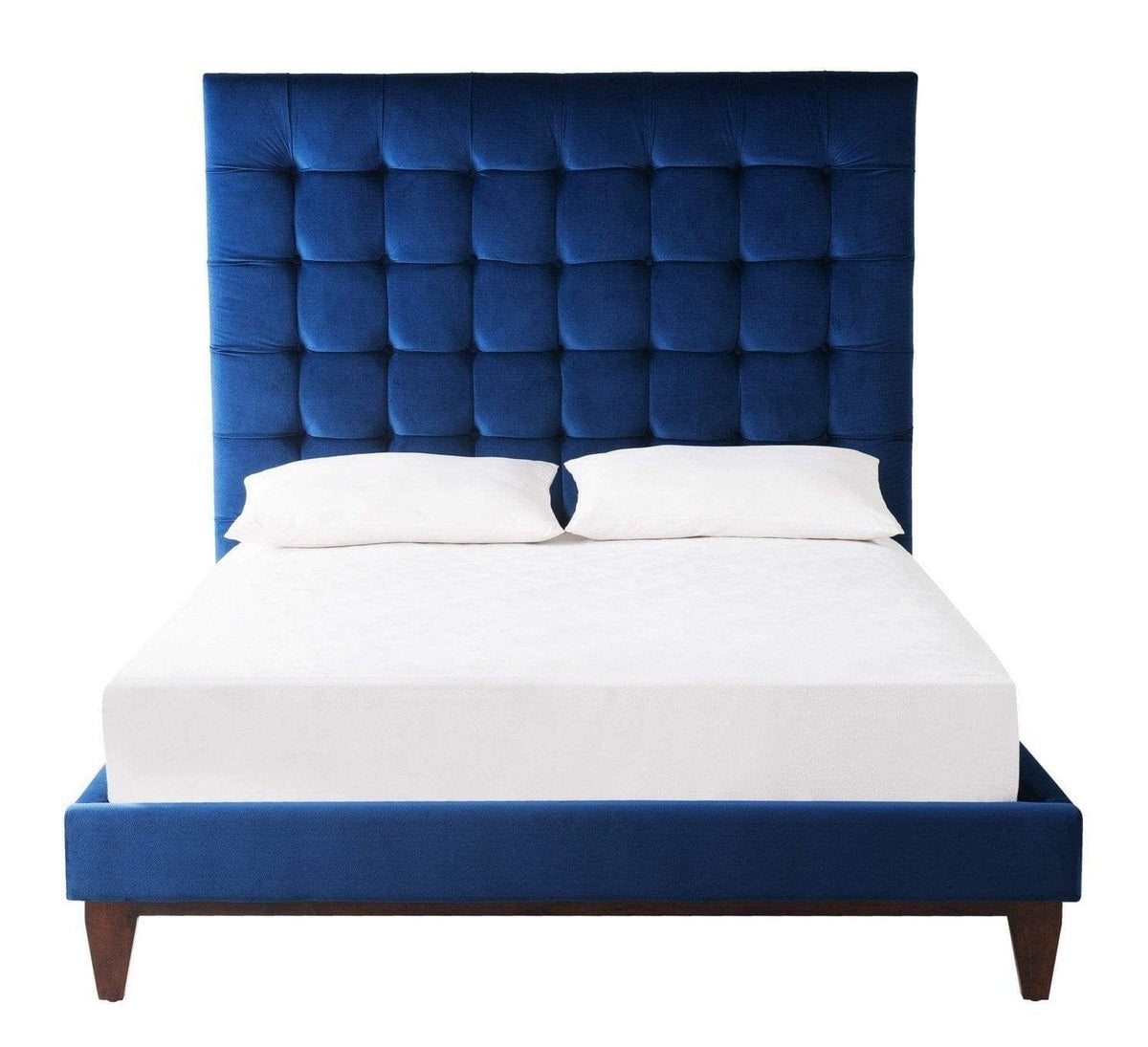 Iconic Home Beethoven Tufted Velvet Bed Frame With Headboard 