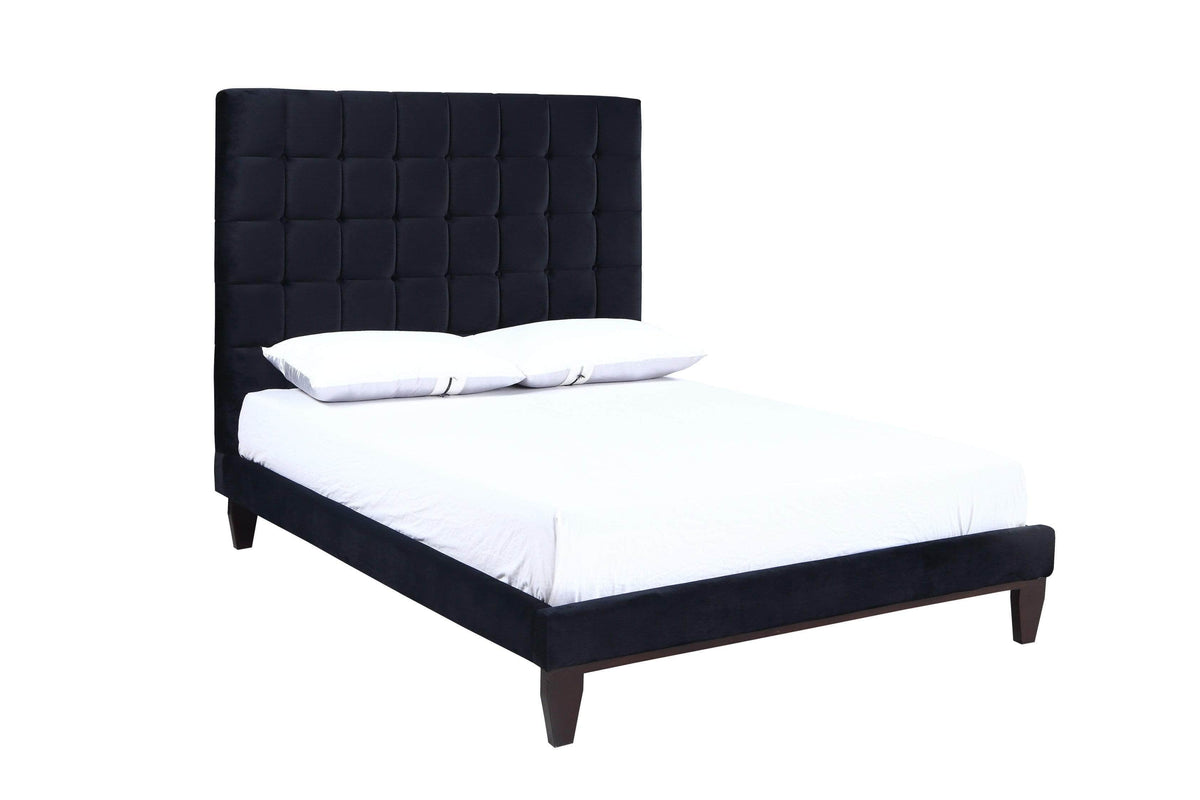 Iconic Home Beethoven Tufted Velvet Bed Frame With Headboard 