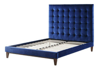 Iconic Home Beethoven Tufted Velvet Bed Frame With Headboard 