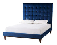 Iconic Home Beethoven Tufted Velvet Bed Frame With Headboard 