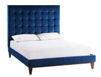 Iconic Home Beethoven Tufted Velvet Bed Frame With Headboard 
