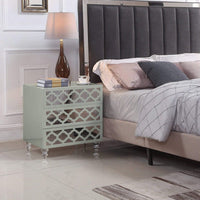 Iconic Home Bergamo Nightstand | End Side Table Grey