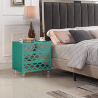 Iconic Home Bergamo Nightstand | End Side Table Turquoise