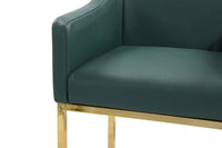 Iconic Home Bluebell Faux Leather Bar Stool Chair Gold Base 