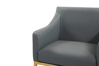 Iconic Home Bluebell Faux Leather Bar Stool Chair Gold Base 