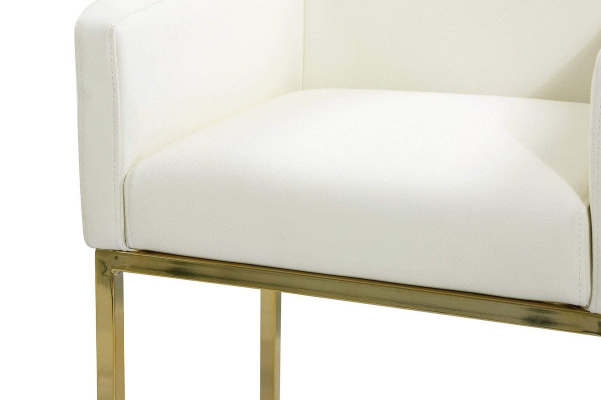 Iconic Home Bluebell Faux Leather Bar Stool Chair Gold Base 