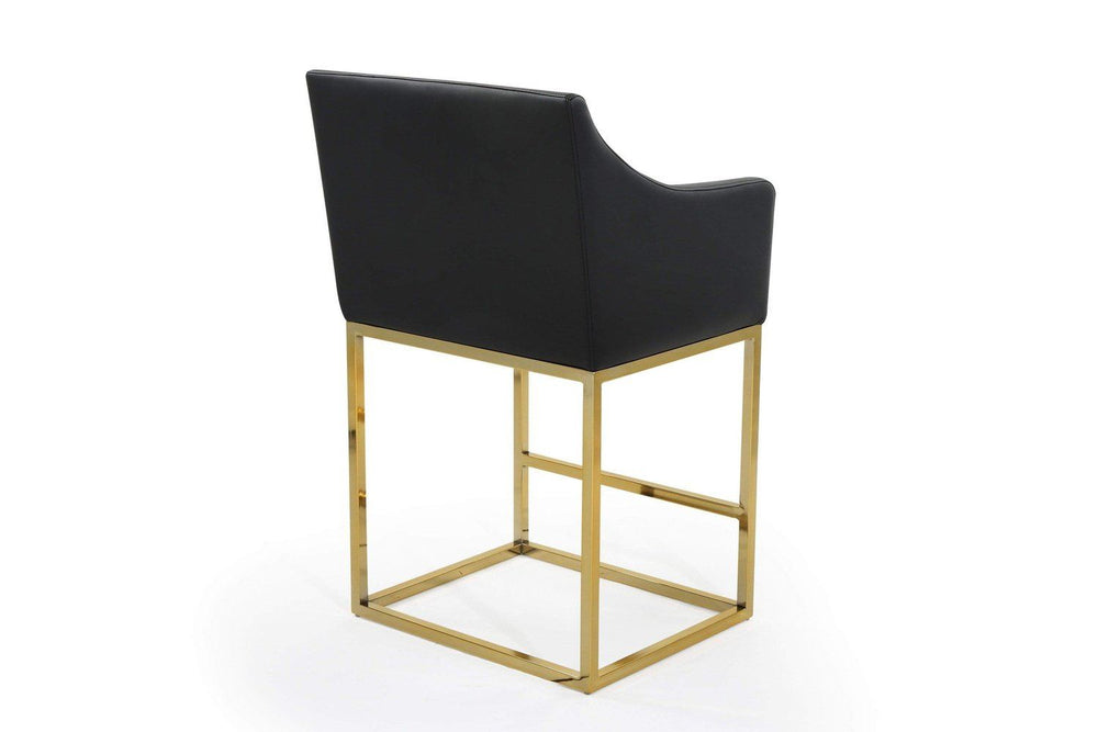 Bluebell Leather Counter Stool Gold Base TheChicHomeStore Chic Home