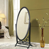 Iconic Home Bowery Oval Cheval Mirror Black