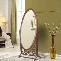 Iconic Home Bowery Oval Cheval Mirror Espresso