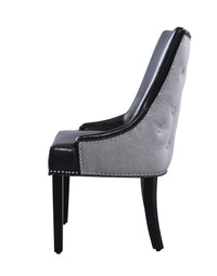 Iconic Home Brando Faux Leather Linen Dining Chair Set of 2 