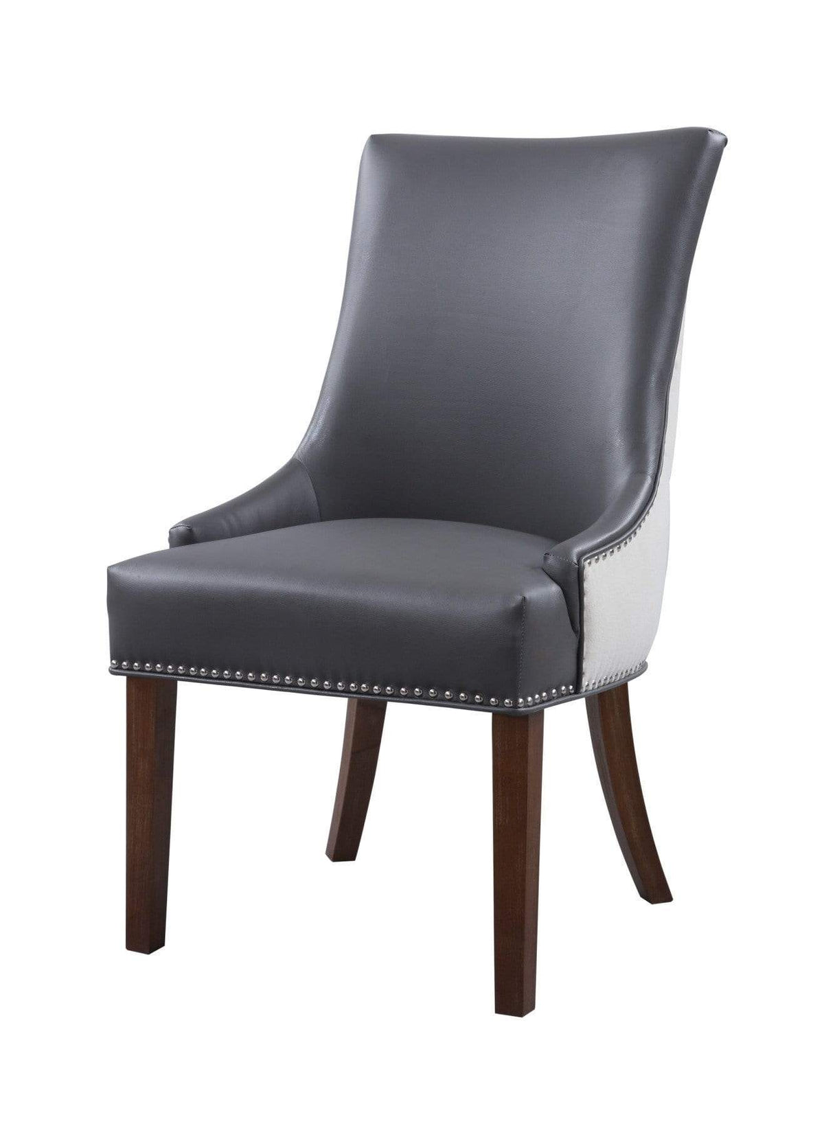 Iconic Home Brando Faux Leather Linen Dining Chair Set of 2 