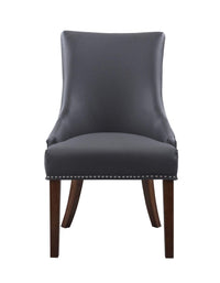 Iconic Home Brando Faux Leather Linen Dining Chair Set of 2 