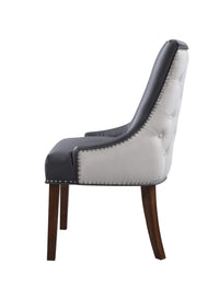 Iconic Home Brando Faux Leather Linen Dining Chair Set of 2 