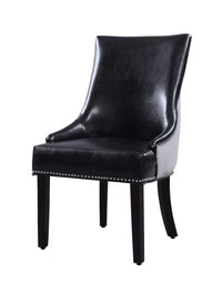 Iconic Home Brando Faux Leather Linen Dining Chair Set of 2 