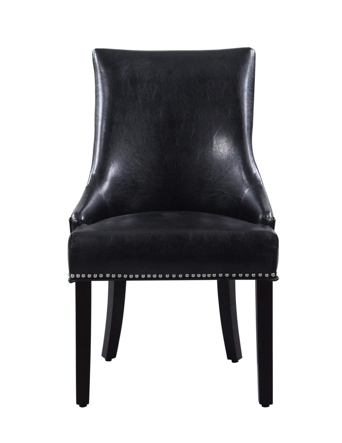 Iconic Home Brando Faux Leather Linen Dining Chair Set of 2 