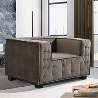 Iconic Home Bryant Tufted Velvet Club Chair Grey