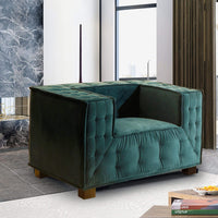Iconic Home Bryant Tufted Velvet Club Chair Teal