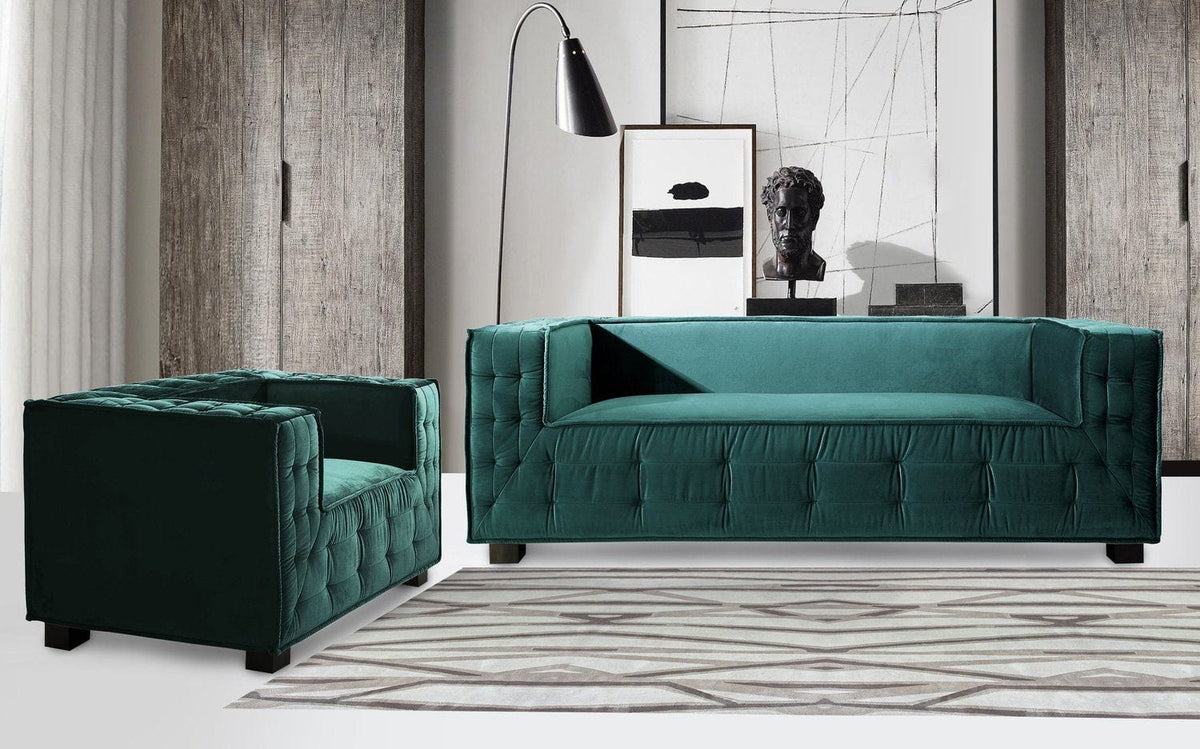Iconic Home Bryant Velvet Sofa 