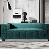 Iconic Home Bryant Velvet Sofa Teal