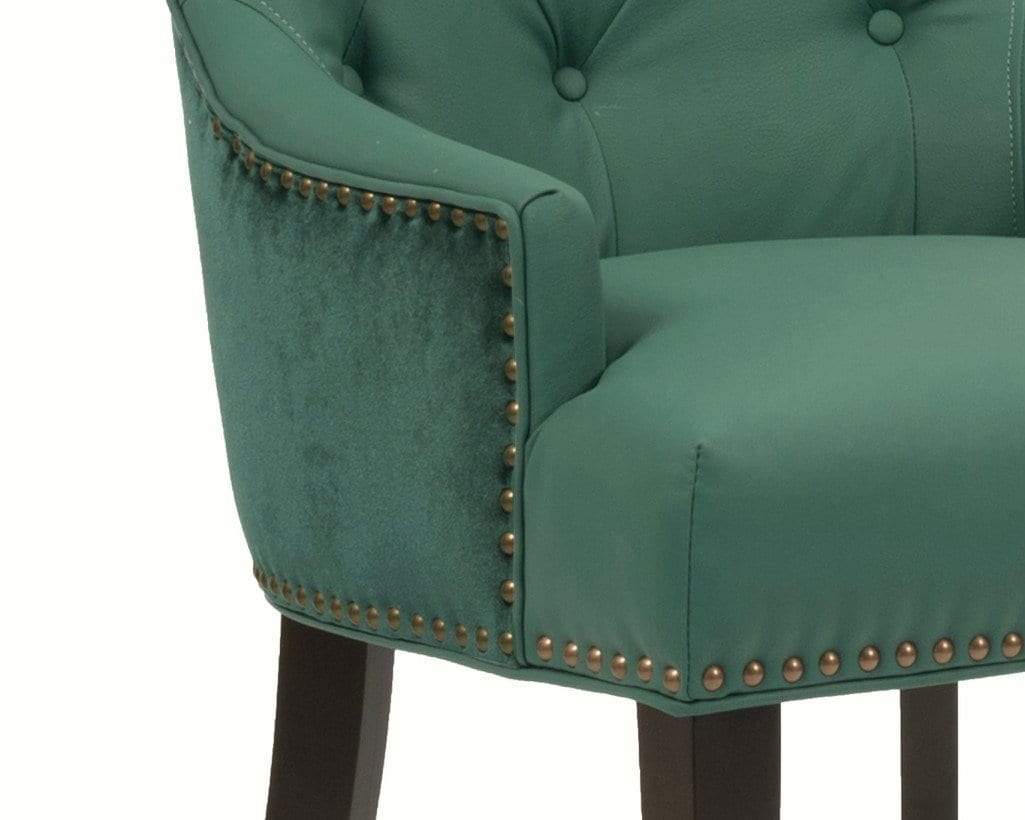 Iconic Home Cadence Faux Leather Velvet Dining Chair Set of 2 