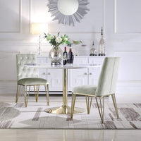 Iconic Home Callahan Velvet Dining Chair Set of 2 Beige