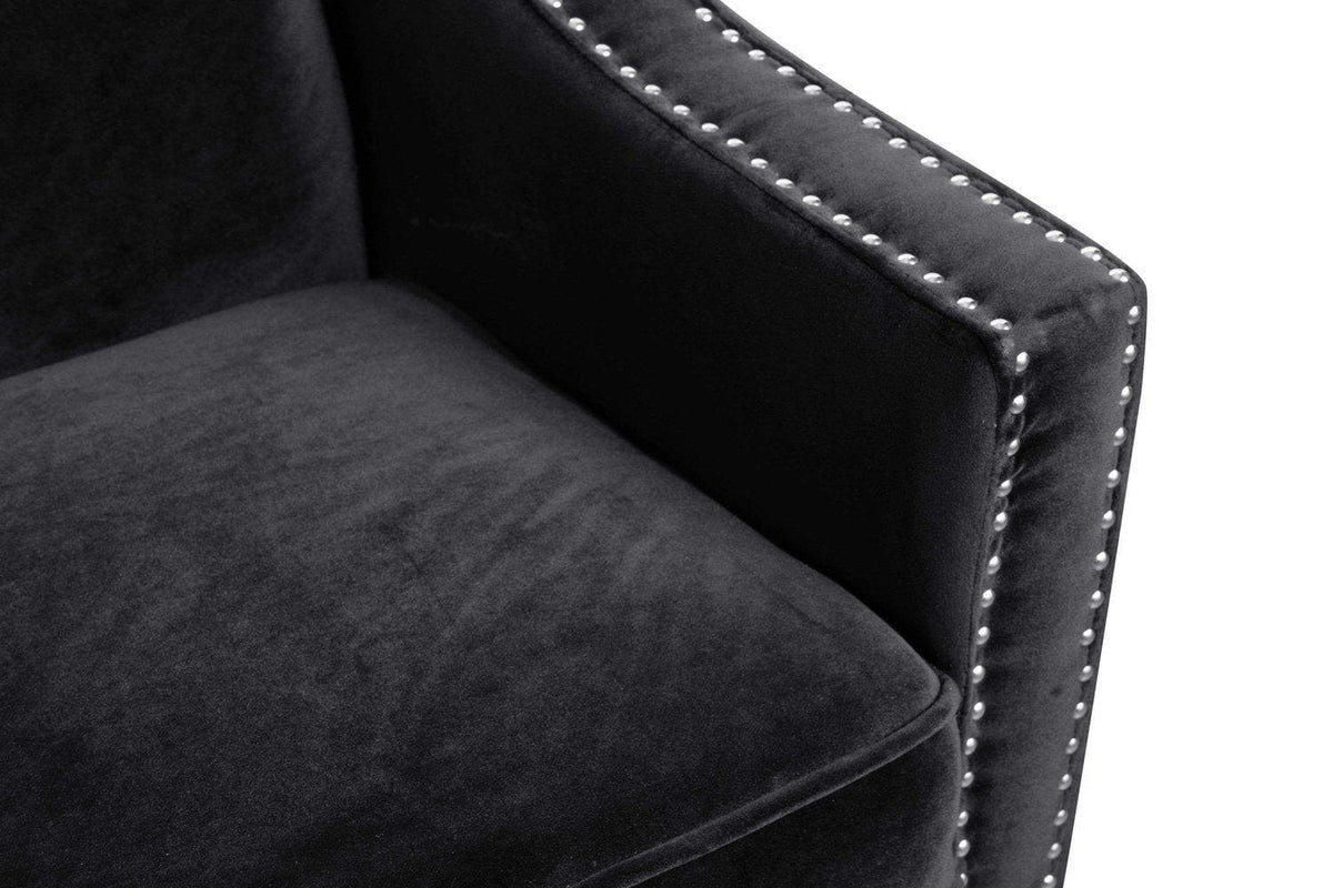 Iconic Home Camren Velvet Accent Chair 