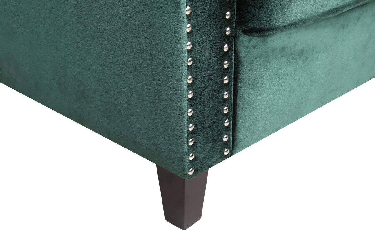 Iconic Home Camren Velvet Sofa 
