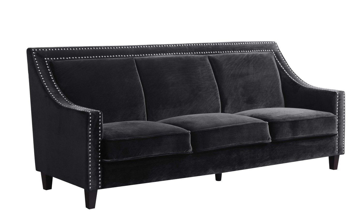 Iconic Home Camren Velvet Sofa 