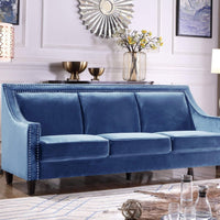 Iconic Home Camren Velvet Sofa Navy
