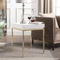 Iconic Home Cannes Square Side End Table White