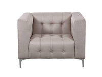 Iconic Home Capone Tufted Linen Club Chair With Silver Legs 