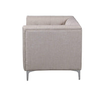 Iconic Home Capone Tufted Linen Club Chair With Silver Legs 