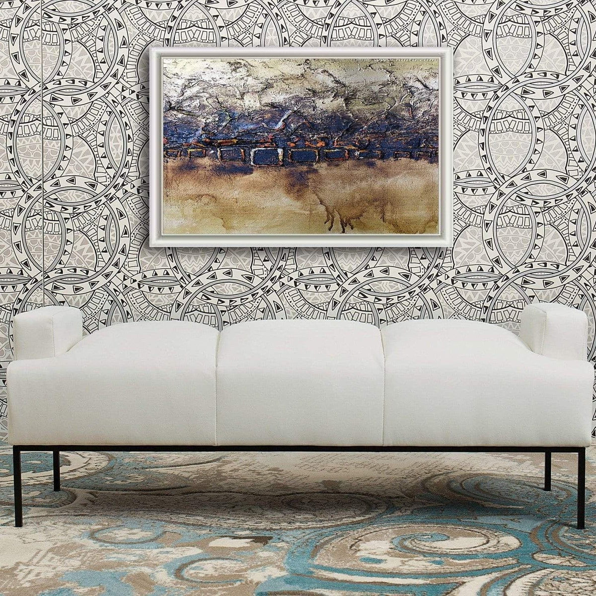 Iconic Home Carmel Faux Leather Bench White
