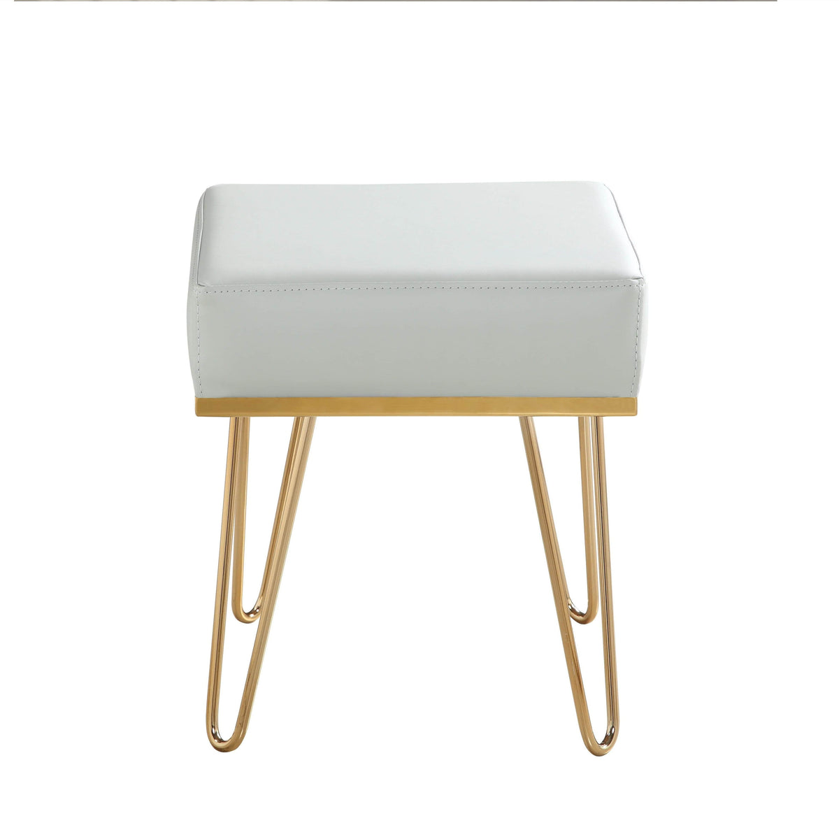 Iconic Home Catania Faux Leather Square Ottoman 