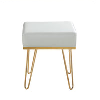 Iconic Home Catania Faux Leather Square Ottoman 