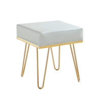 Iconic Home Catania Faux Leather Square Ottoman 