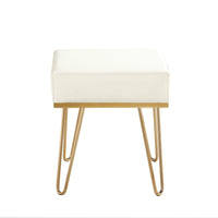 Iconic Home Catania Faux Leather Square Ottoman 