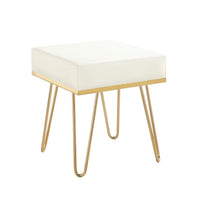 Iconic Home Catania Faux Leather Square Ottoman 