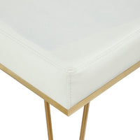 Iconic Home Catania Faux Leather Square Ottoman 