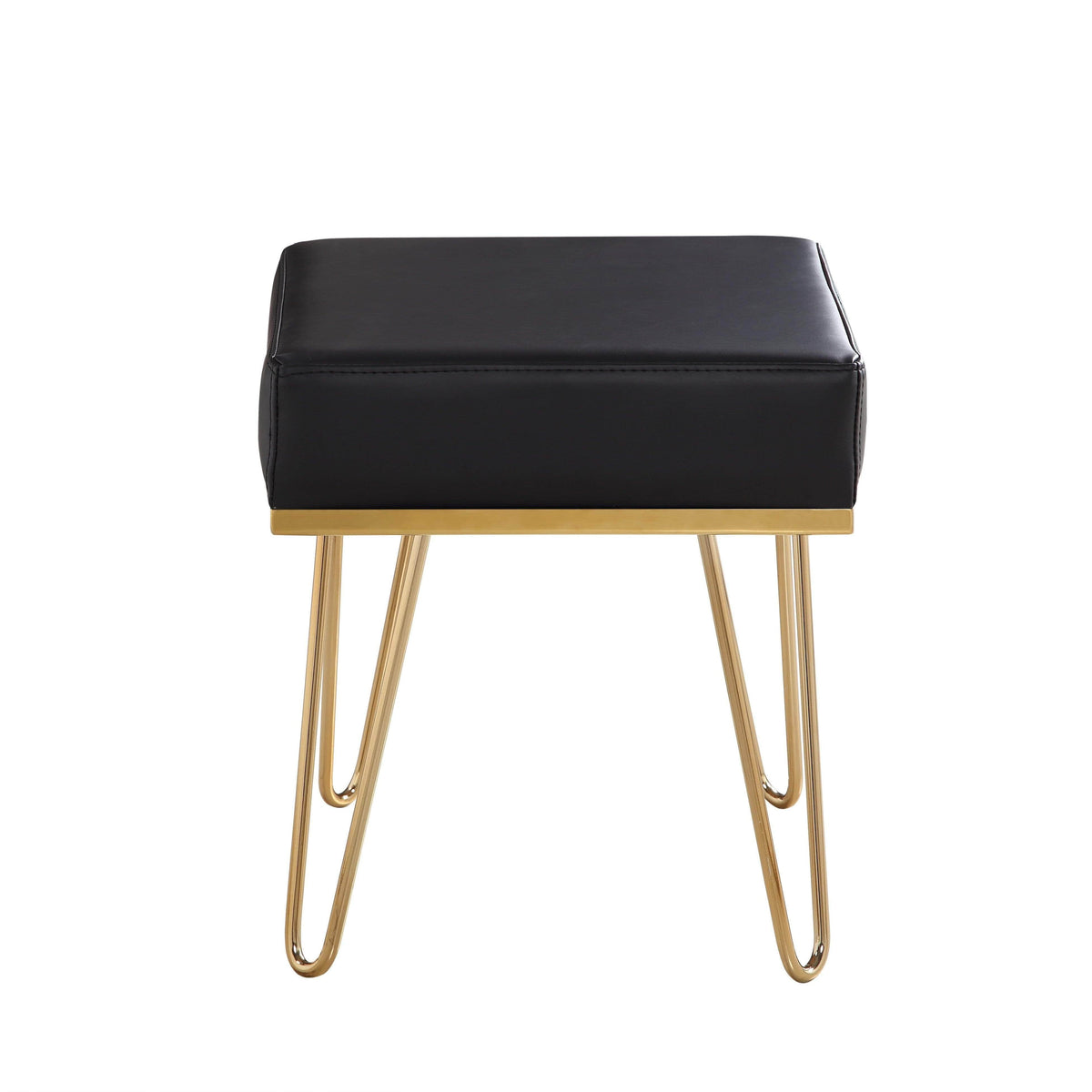 Iconic Home Catania Faux Leather Square Ottoman 