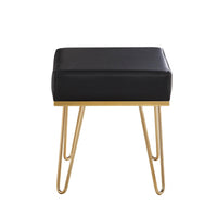 Iconic Home Catania Faux Leather Square Ottoman 