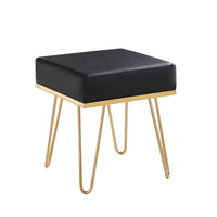 Iconic Home Catania Faux Leather Square Ottoman 