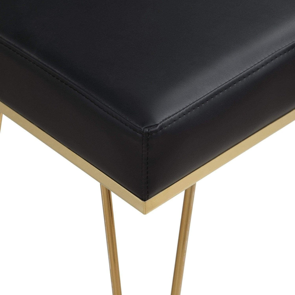 Iconic Home Catania Faux Leather Square Ottoman 