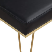 Iconic Home Catania Faux Leather Square Ottoman 